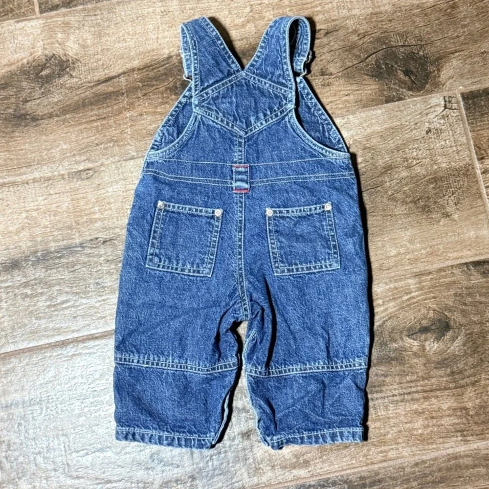 Gymboree Baby Vintage Y2K Blue Denim Bib Overalls, Medium Wash,‎ 3-6 mo